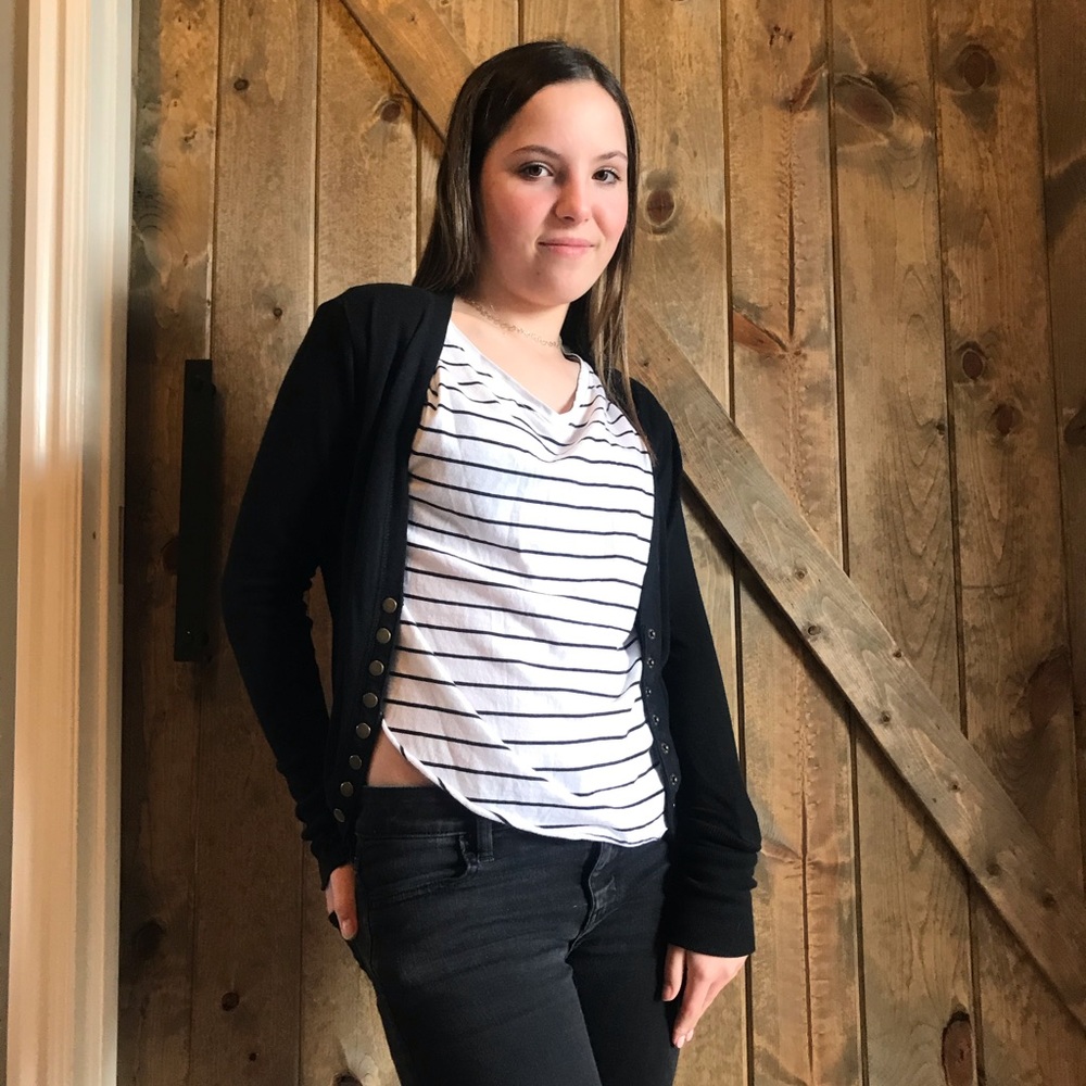 Black cardigan